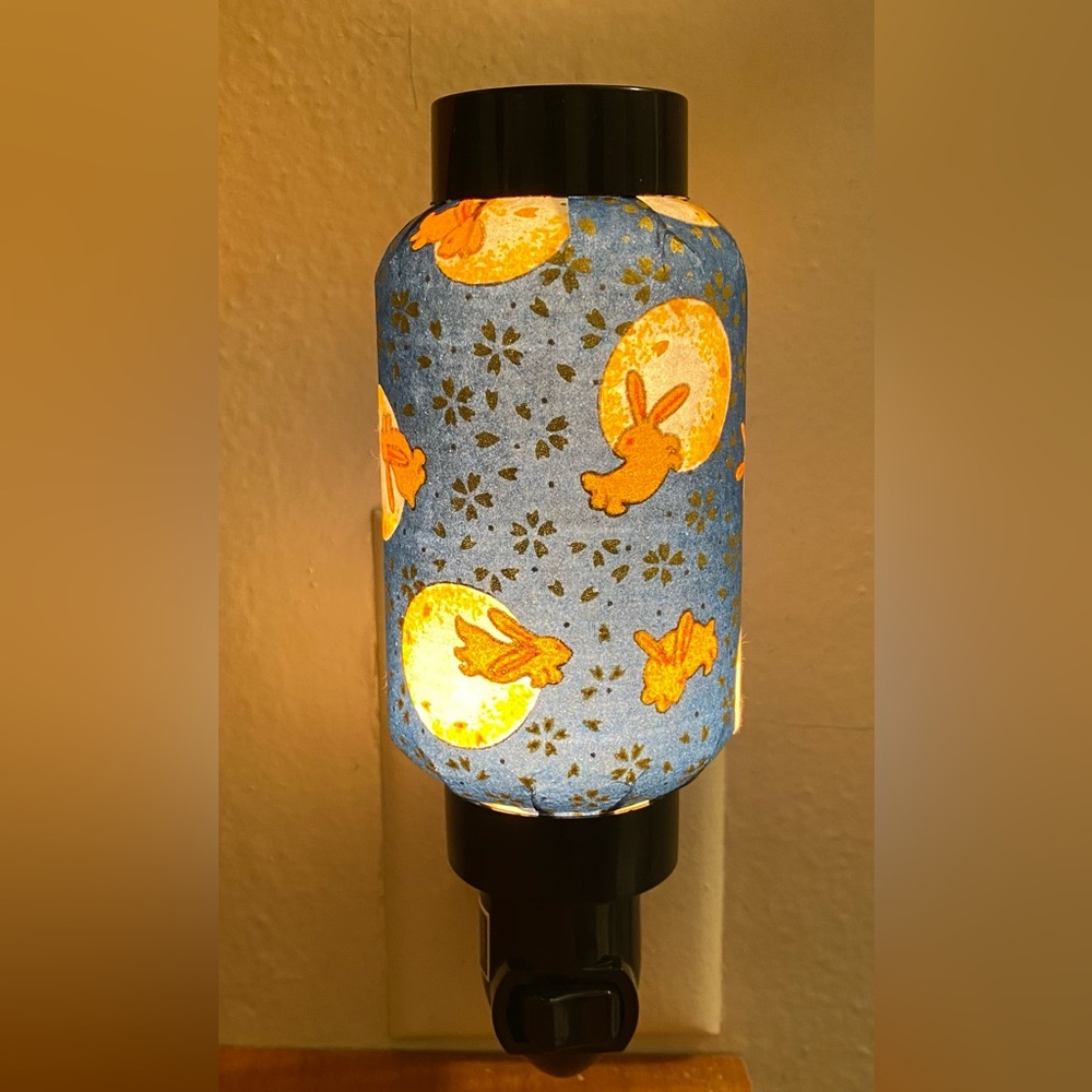 Rabbit on Moon Oriental Japanese Washi Night Light Lamp Candle Home Decor Gift